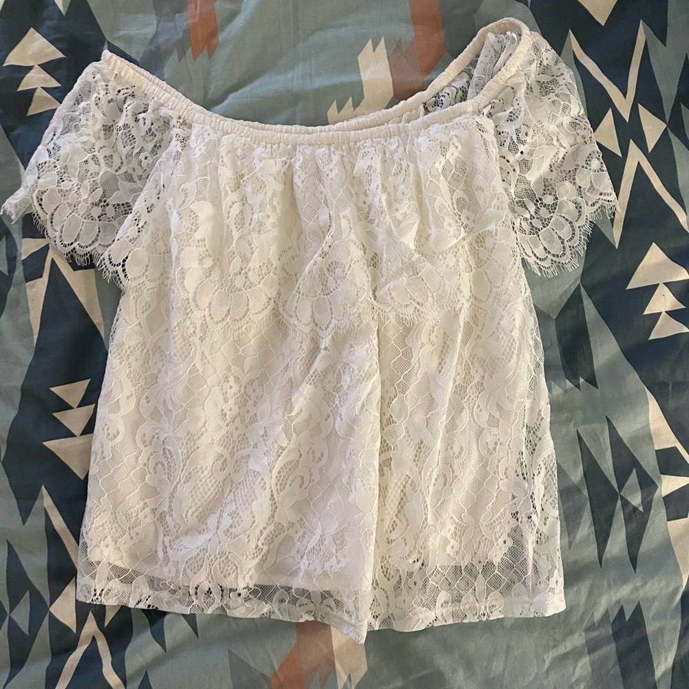 White lacy top